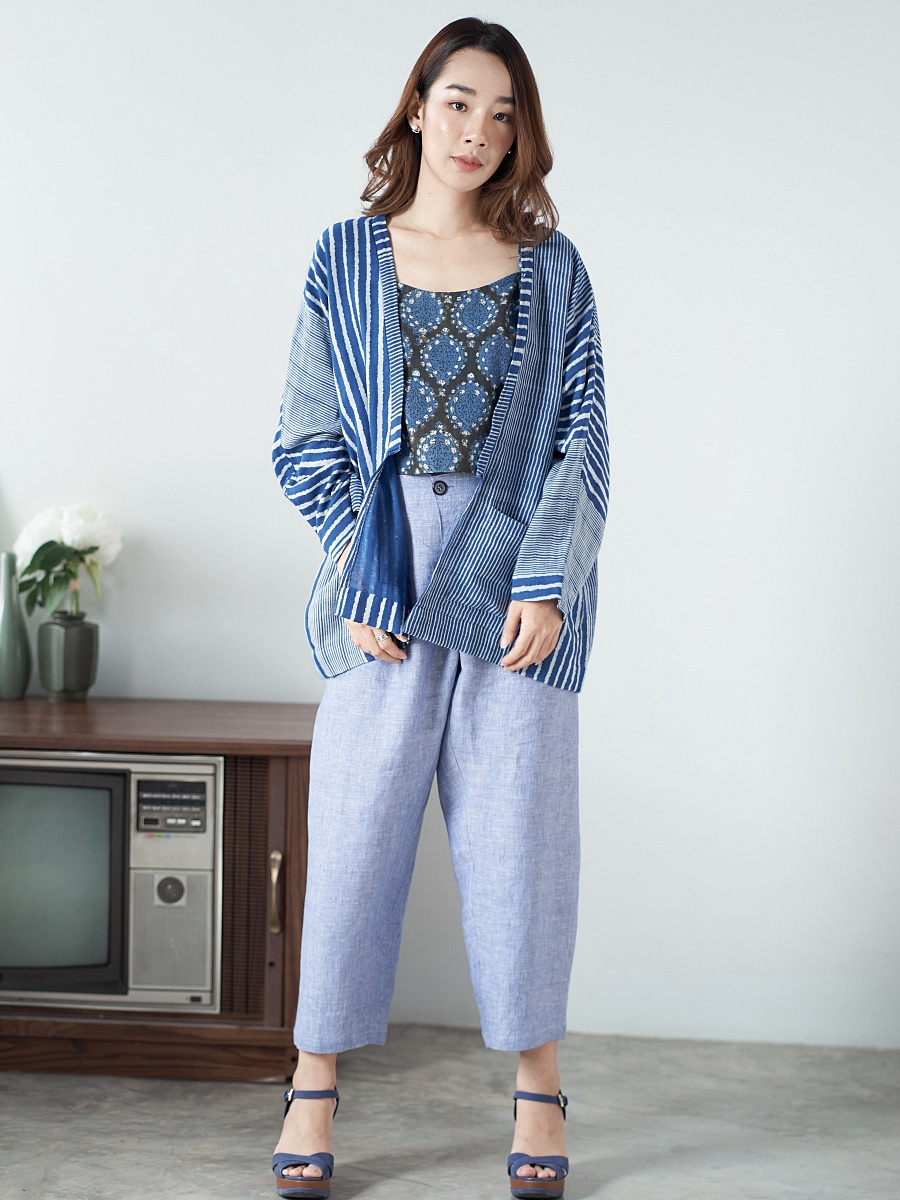 Candith｜Blue Stripe Kimono Jacket 