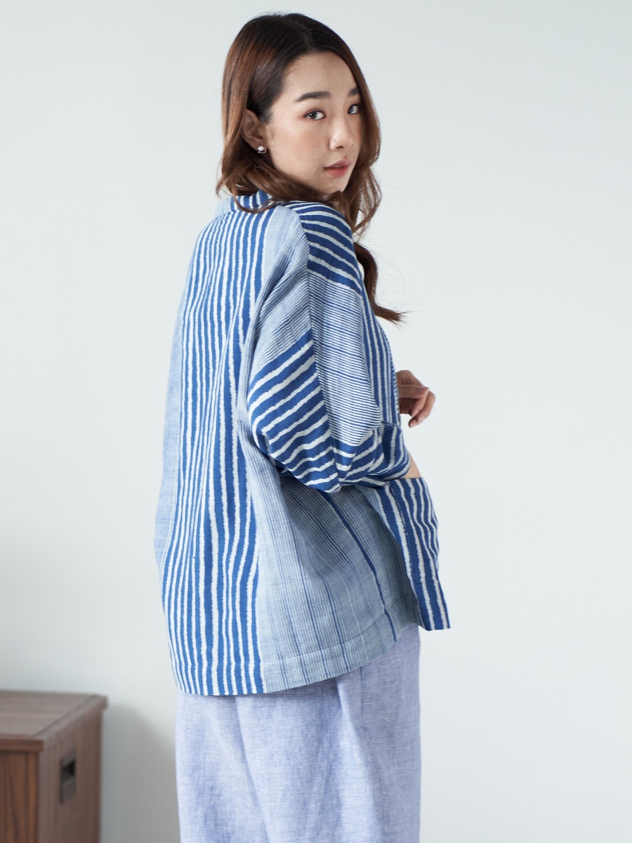 Candith｜Blue Stripe Kimono Jacket 