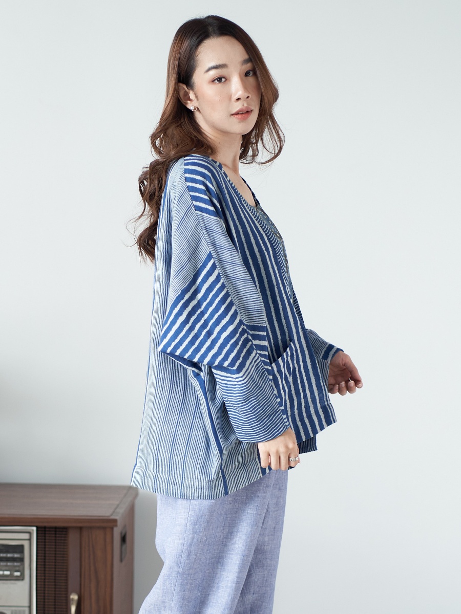 Candith｜Blue Stripe Kimono Jacket 