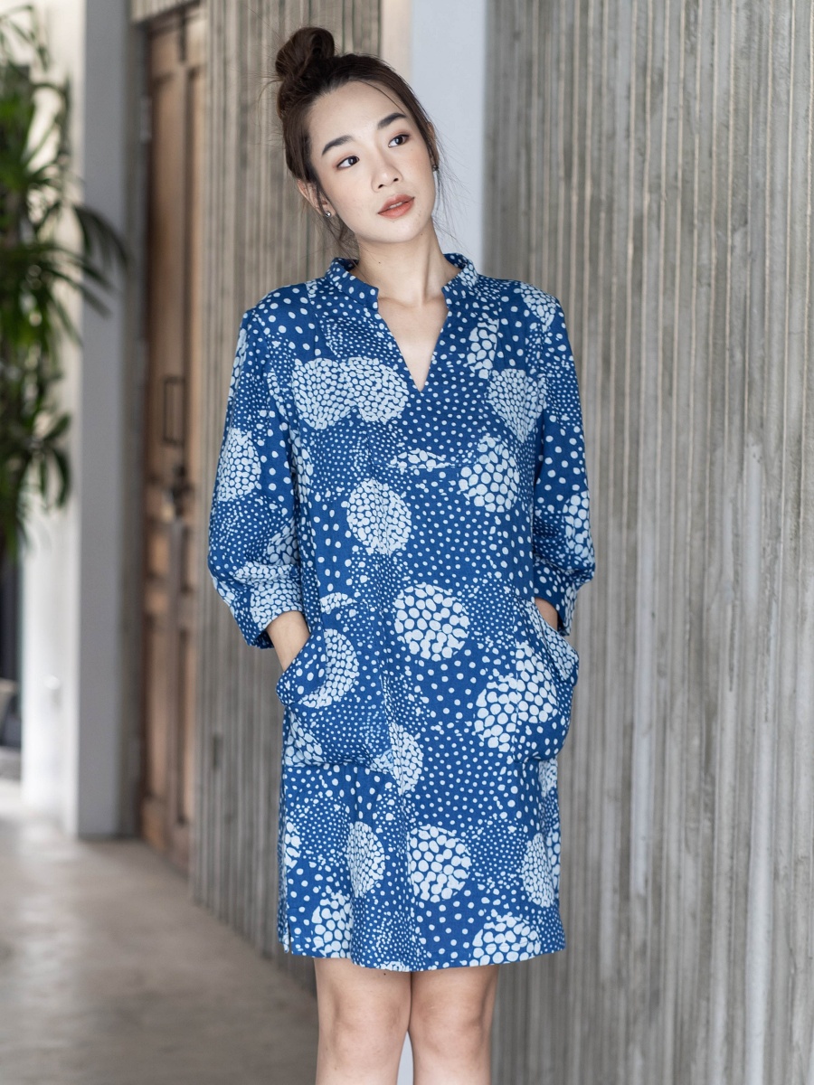 Candith｜Cute Front Pockets Indigo Dress 