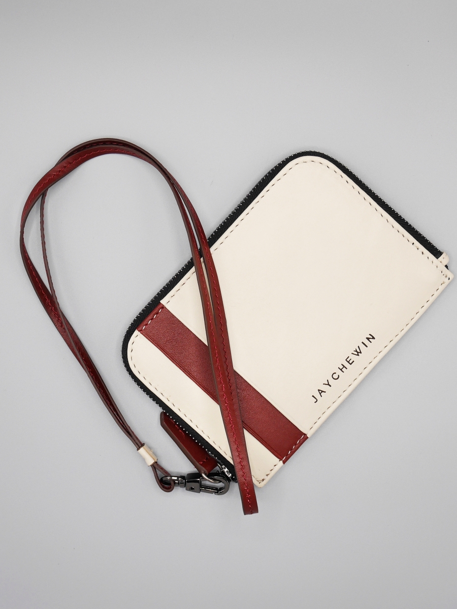 Flat Wallet｜Cream・Red 