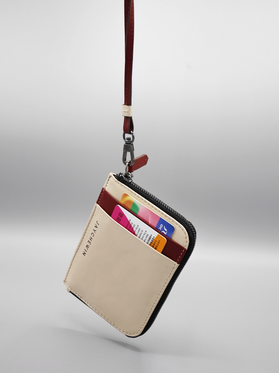 Flat Wallet｜Cream・Red 