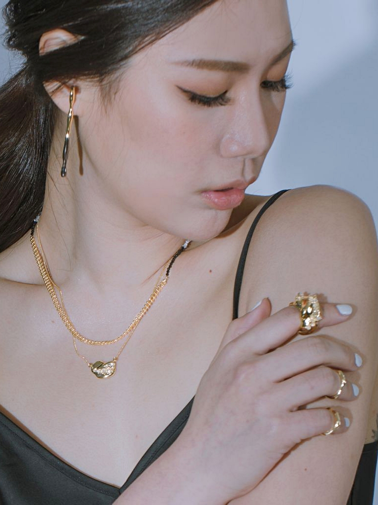Space Ice｜Herkimer Diamond Necklace (18K GP) 