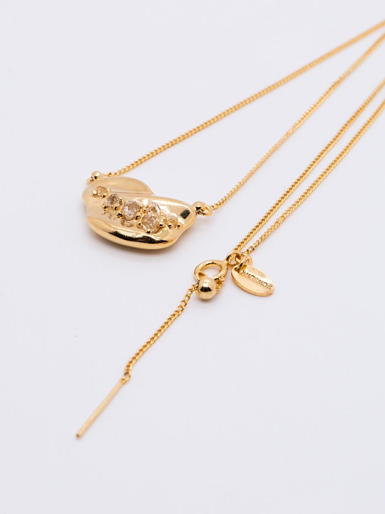 Space Ice｜Herkimer Diamond Necklace (18K GP) 