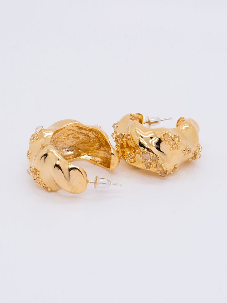 Space Ice｜Herkimer Diamond Large Hoop Earrings