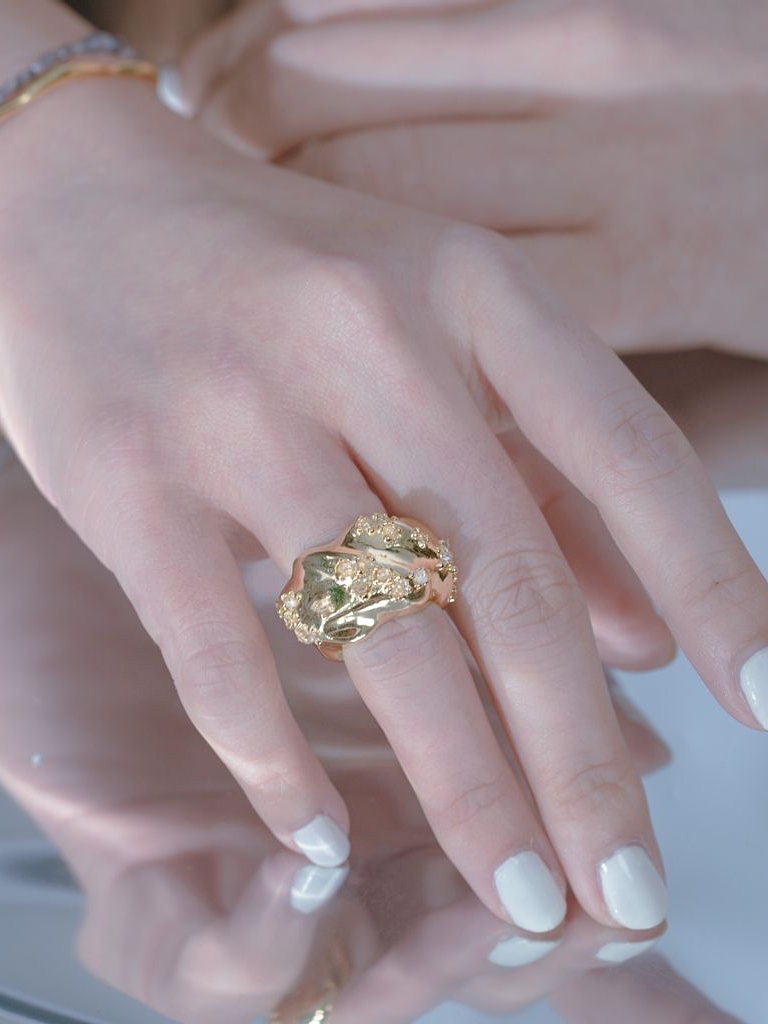 Space Ice｜Herkimer Diamond Ring / Ear Cuff