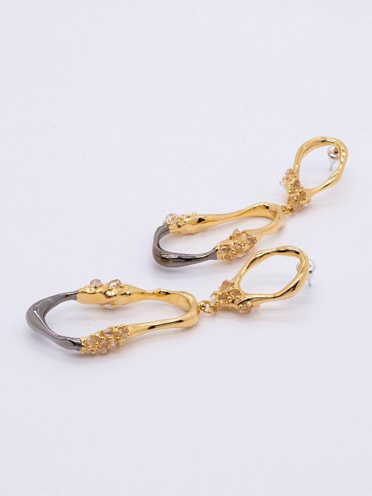 Space Ice｜Herkimer Diamond Drop Earrings