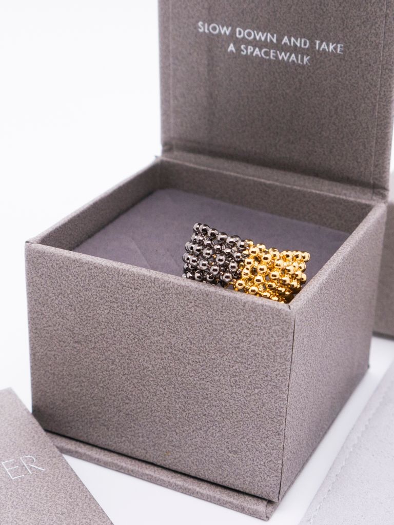 Space Ice｜Double Beaded Chain Ring