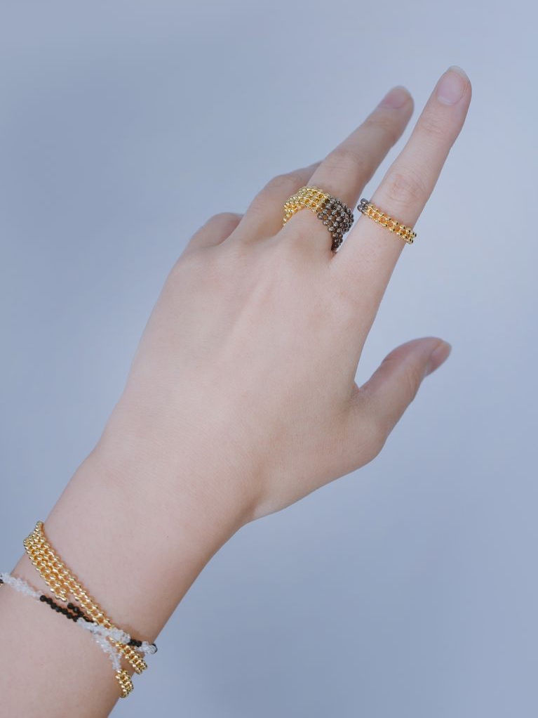 Space Ice｜Beaded Chain Ring