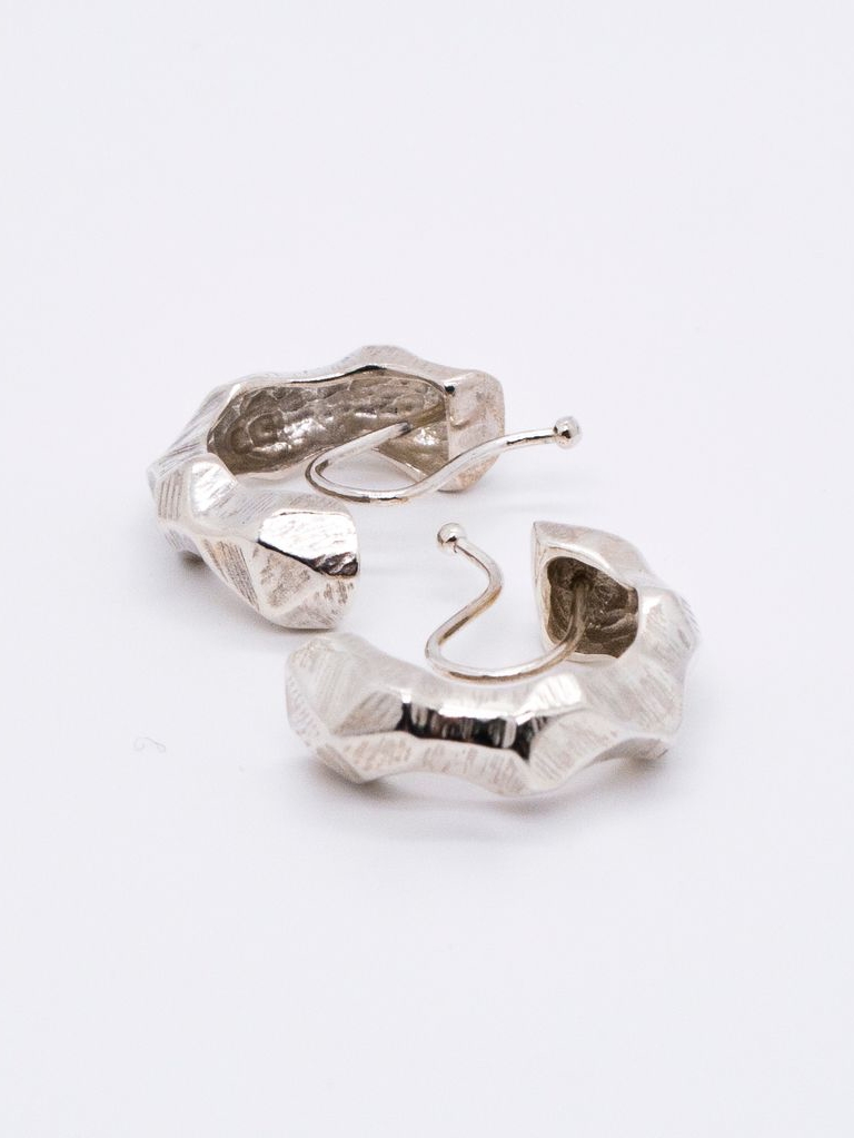 Meteor｜Lost Stars Silver Hoop Earrings