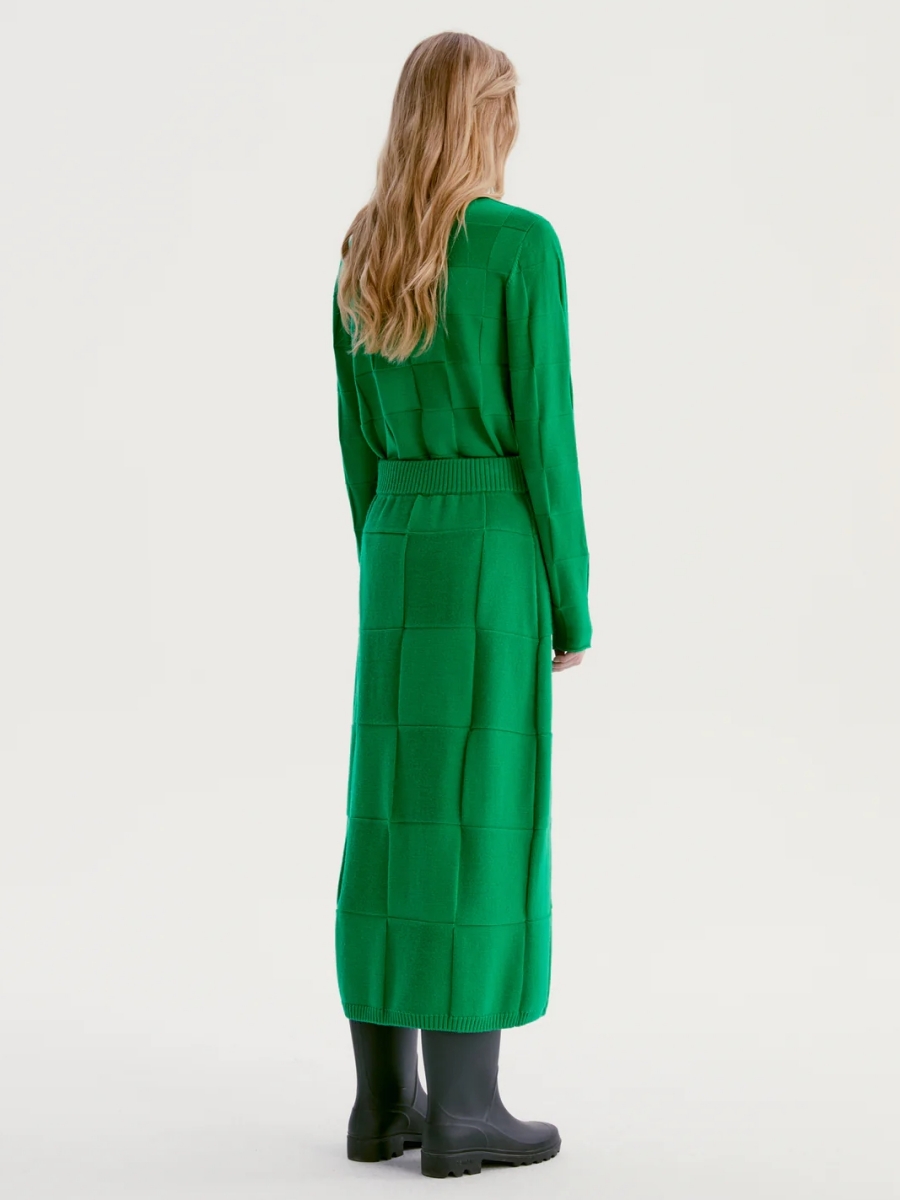 INSIS｜Checkerboard Knitted Wool Half Skirt