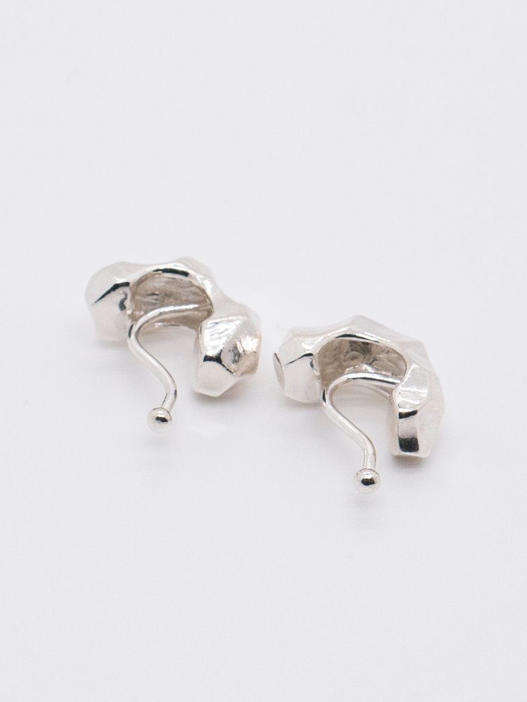 Meteor｜Lost Stars Mini Silver Hoop Earrings 