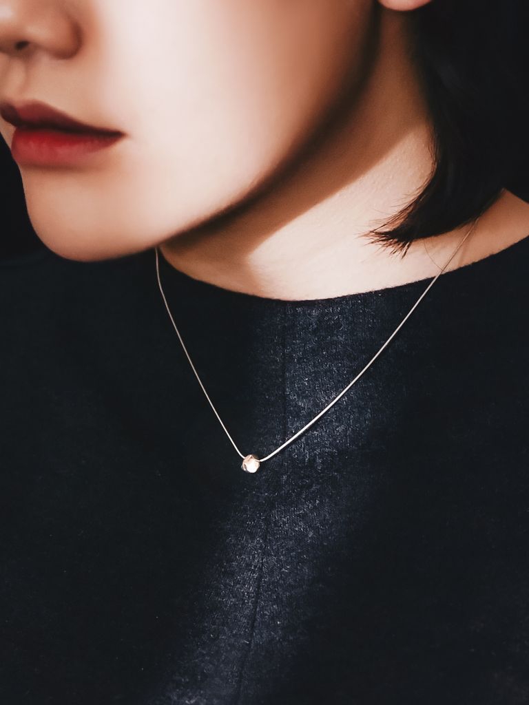 Meteor｜ Lost Stars Silver Dainty Necklace－18K White Gold 