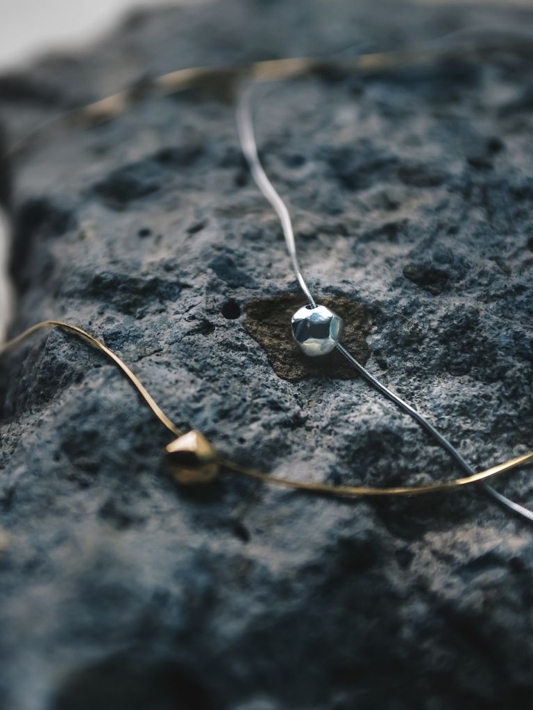 Meteor｜ Lost Stars Silver Dainty Necklace－18K White Gold 