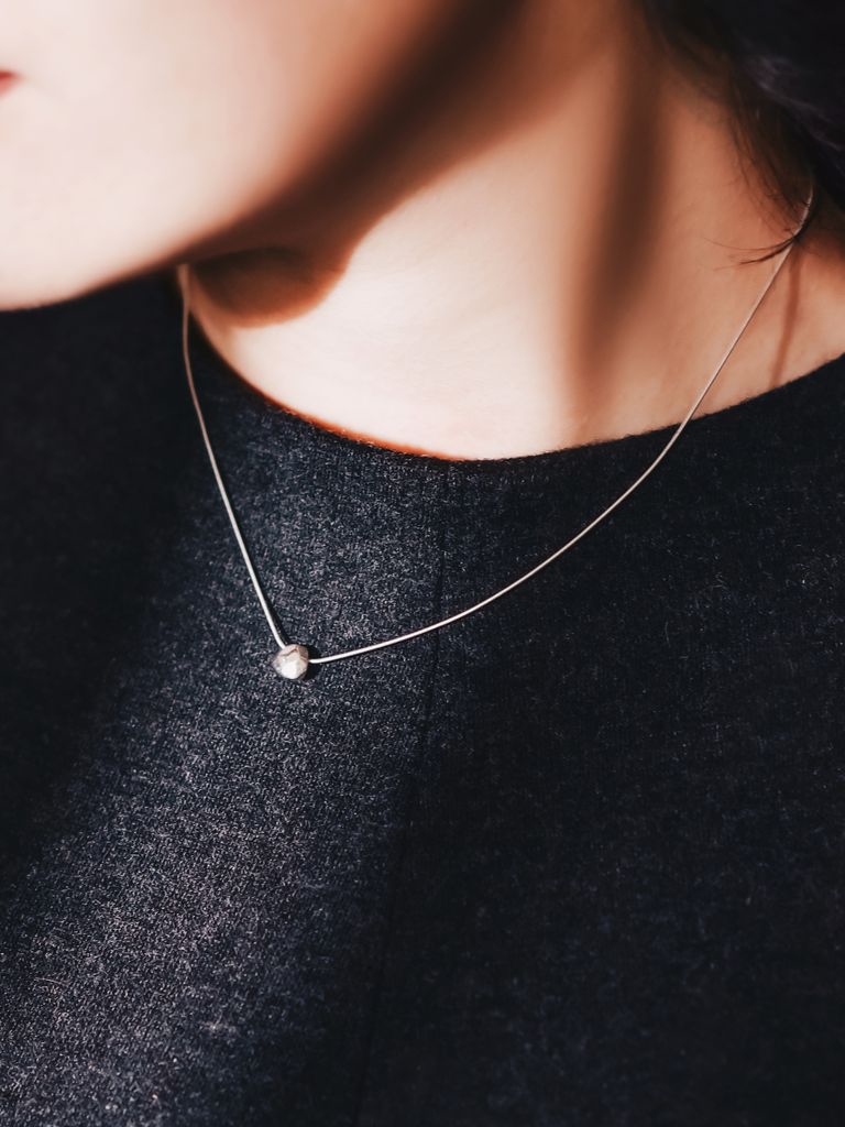 Meteor｜ Lost Stars Silver Dainty Necklace－18K White Gold 