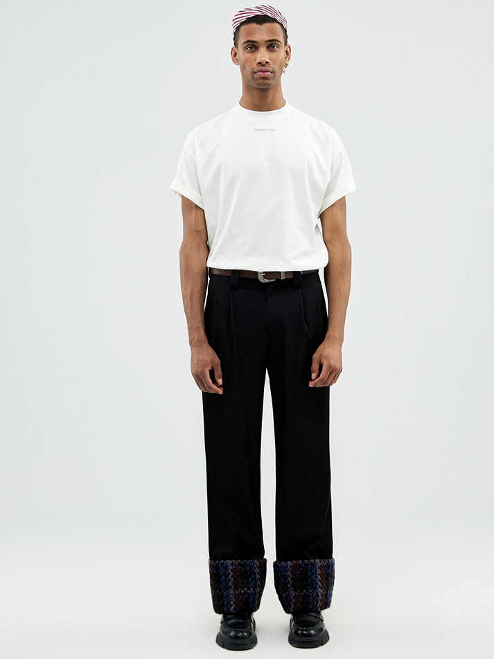 SYS｜Minimal Logo Cotton Plain White T-Shirt