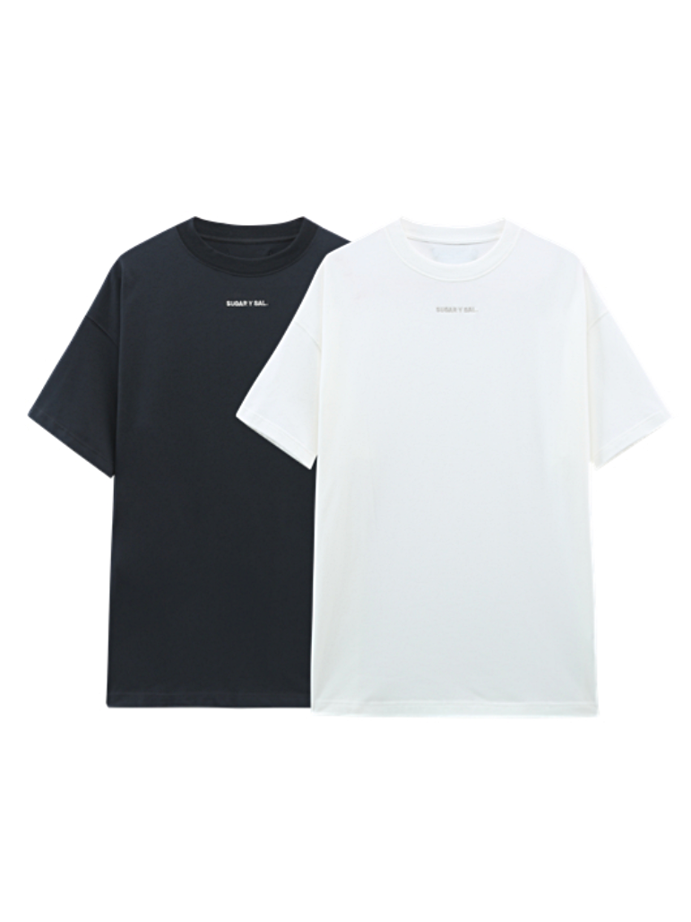 SYS｜Minimal Logo Cotton Plain White T-Shirt