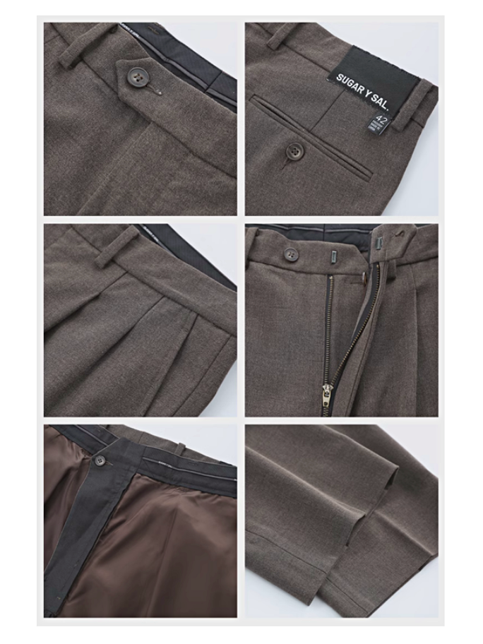 SYS｜Woolen Minimal Detail Straight Pants