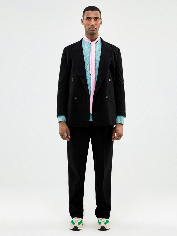 SYS｜Minimal Detail Straight Black Suit Pants