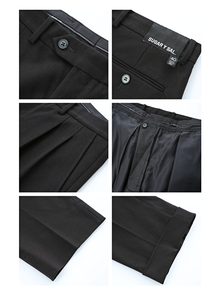 SYS｜Minimal Detail Straight Black Suit Pants