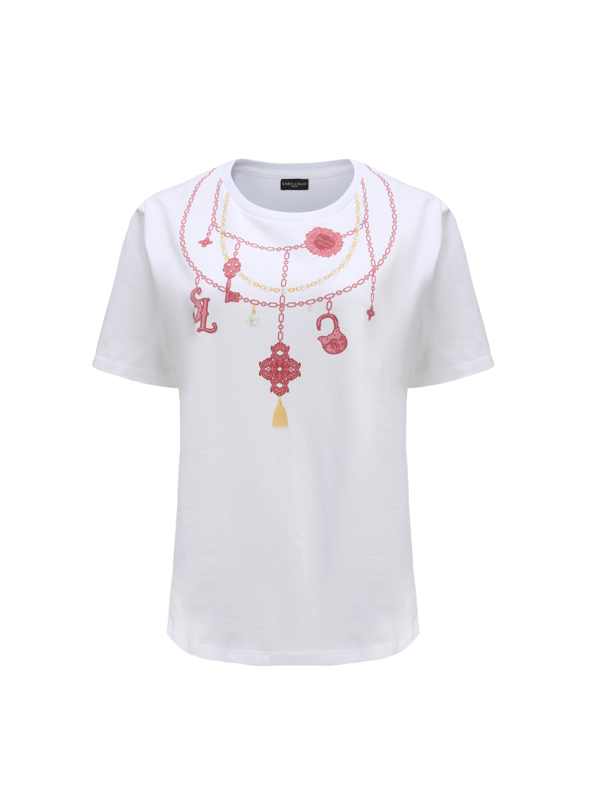 SARALOLO｜Aeonflux Necklace Print-S T-Shirt