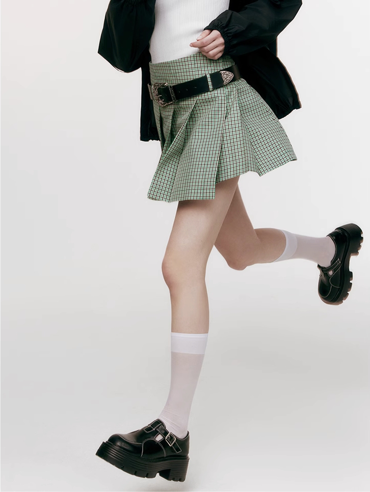 Demode｜ American Campus Wide Pleated Skirt