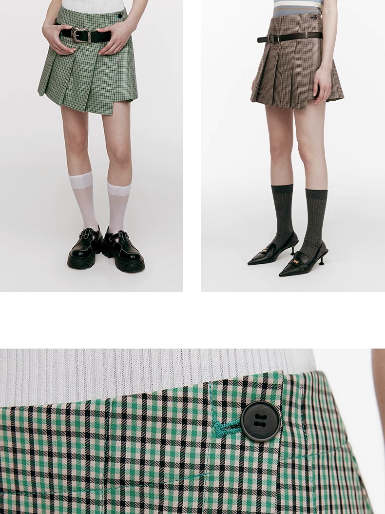 Demode｜ American Campus Wide Pleated Skirt
