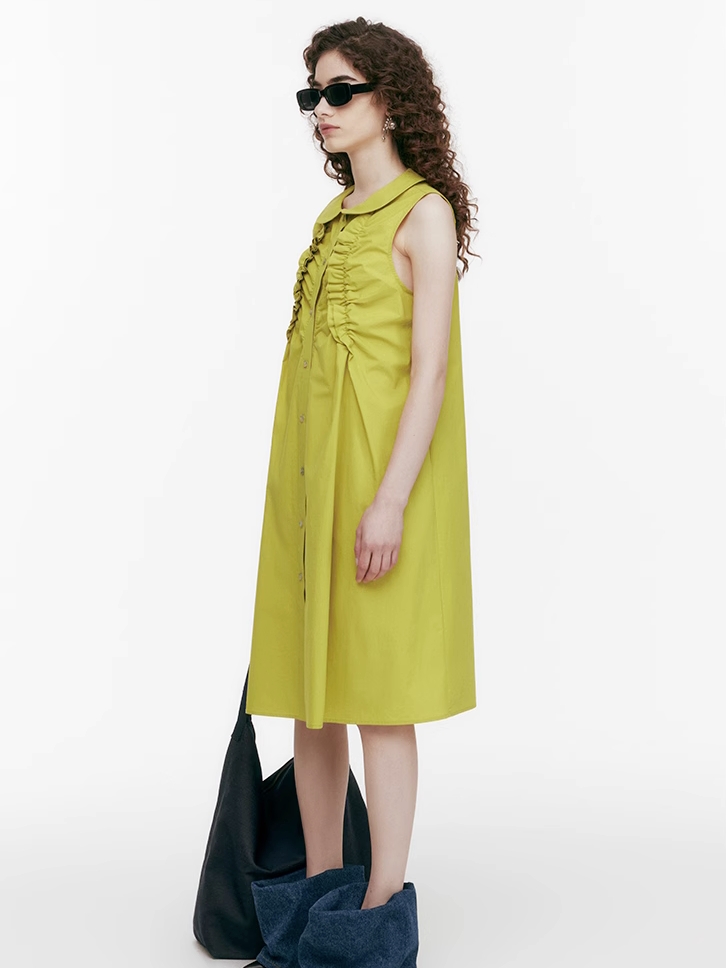 Demode｜Doll Collar Ruffled Detail Dress