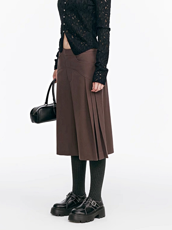 Demode｜Arc Vertical Side Pleated Shorts