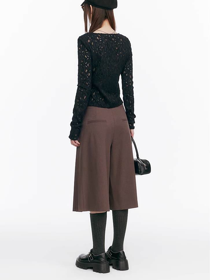 Demode｜Arc Vertical Side Pleated Shorts