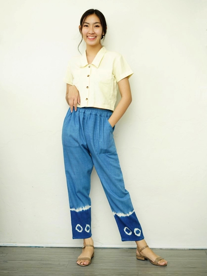 Hug Fai Hug D｜Tie Dye White Line and Bubble Dave Pants