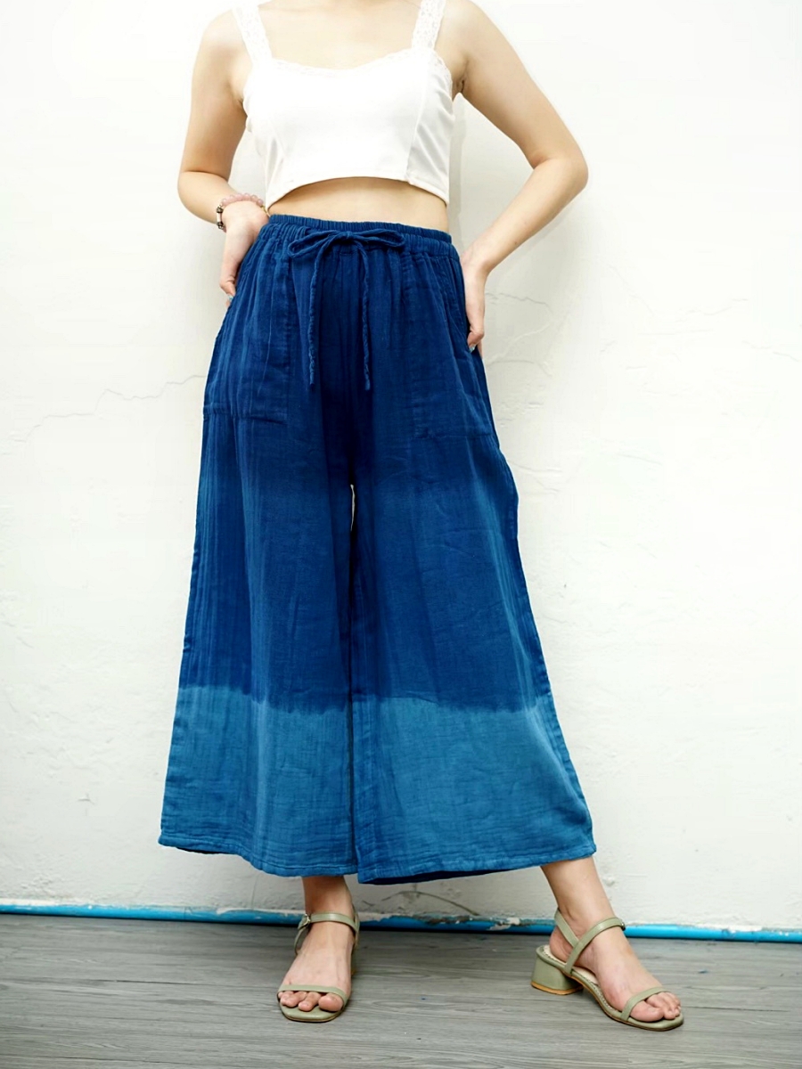 Hug Fai Hug D｜Comfy 3 Tone Wide Leg Pants