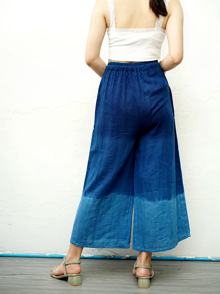 Hug Fai Hug D｜Comfy 3 Tone Wide Leg Pants