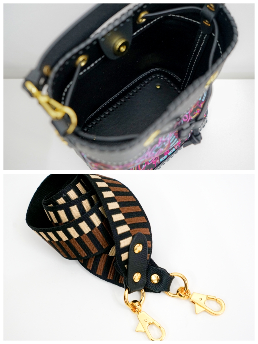 THE SILK LEATHER BUCKET BAG MADE IN HK (LIMITED EDITION)｜MANDALA NEON LIGHT