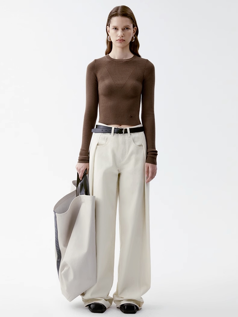 INSIS｜Organic Cotton Vintage Slimming Side Pleated Jeans