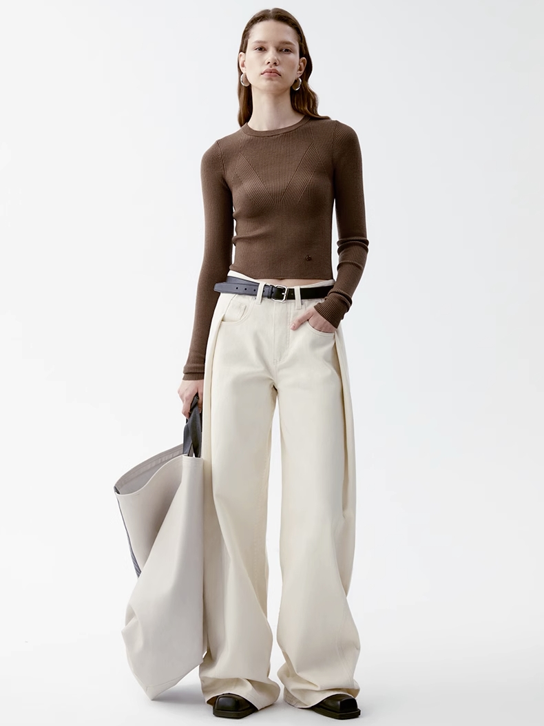 INSIS｜Organic Cotton Vintage Slimming Side Pleated Jeans