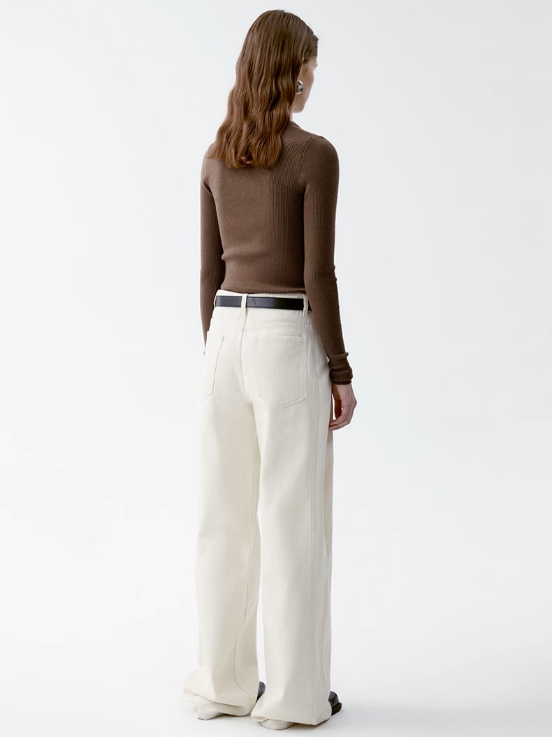 INSIS｜Organic Cotton Vintage Slimming Side Pleated Jeans