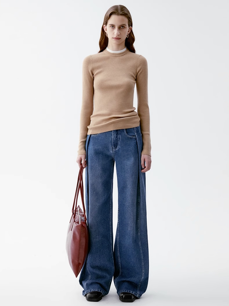 INSIS｜Organic Cotton Vintage Slimming Side Pleated Jeans