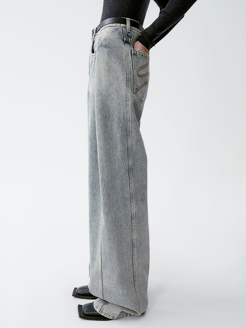 INSIS｜Organic Cotton Vintage Slimming Side Pleated Jeans