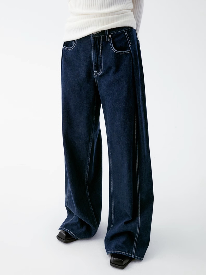 INSIS｜Organic Cotton Vintage Slimming Side Pleated Jeans