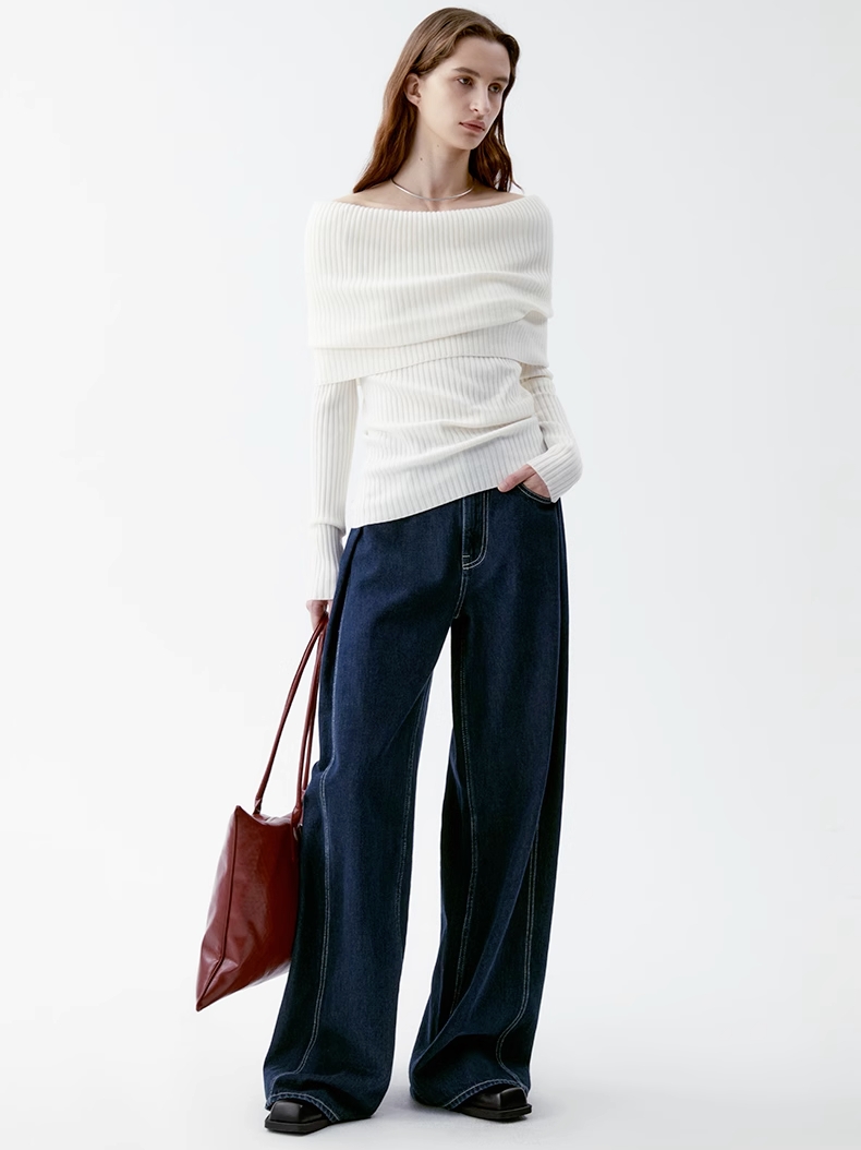 INSIS｜Organic Cotton Vintage Slimming Side Pleated Jeans