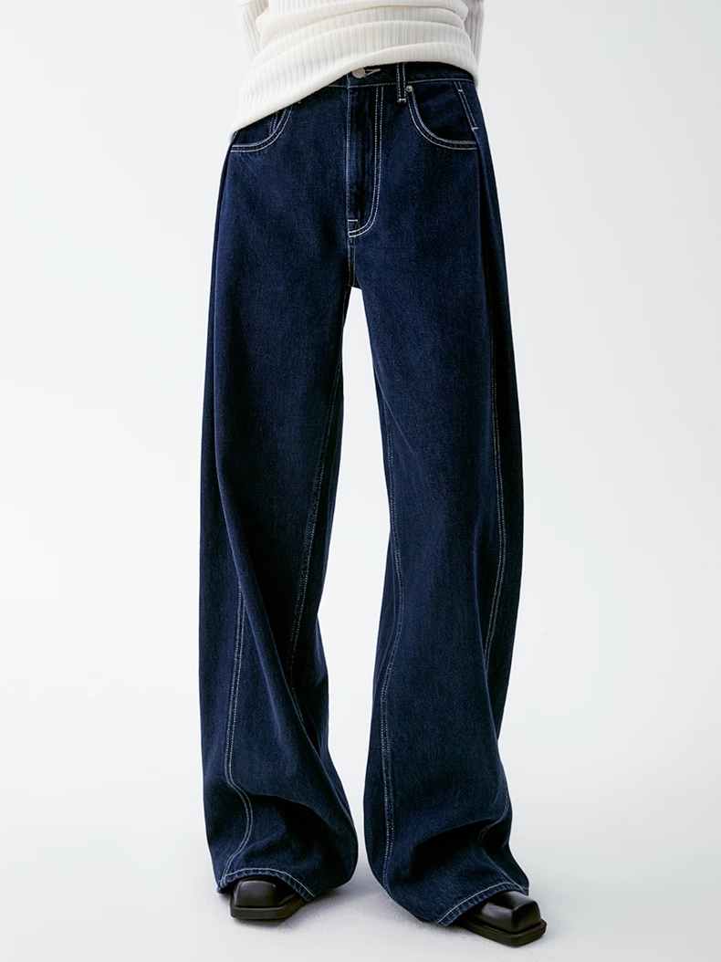 INSIS｜Organic Cotton Vintage Slimming Side Pleated Jeans