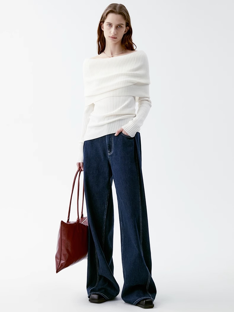INSIS｜Organic Cotton Vintage Slimming Side Pleated Jeans