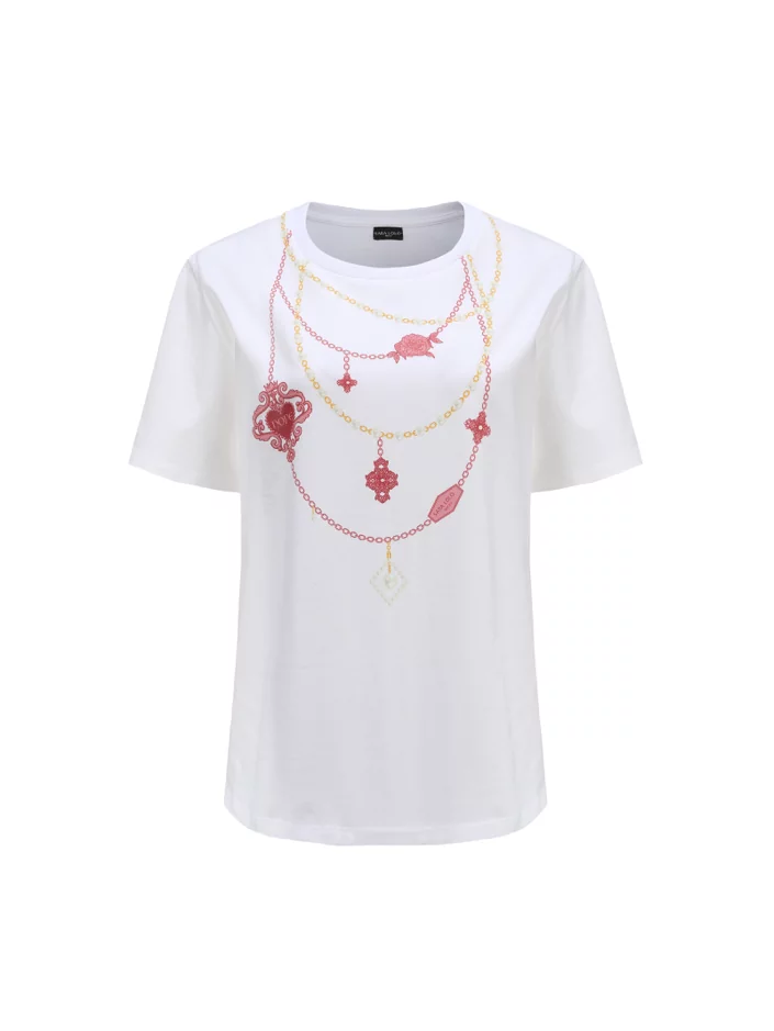 SARALOLO｜Aeonflux Necklace Print-L T-Shirt