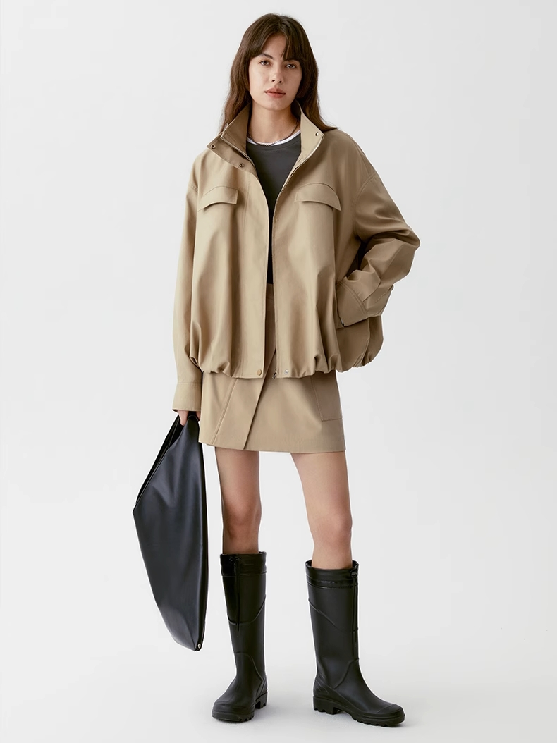 INSIS｜Tencel Long-Staple Cotton CLEAN FIT Smocked Hem Casual Jacket