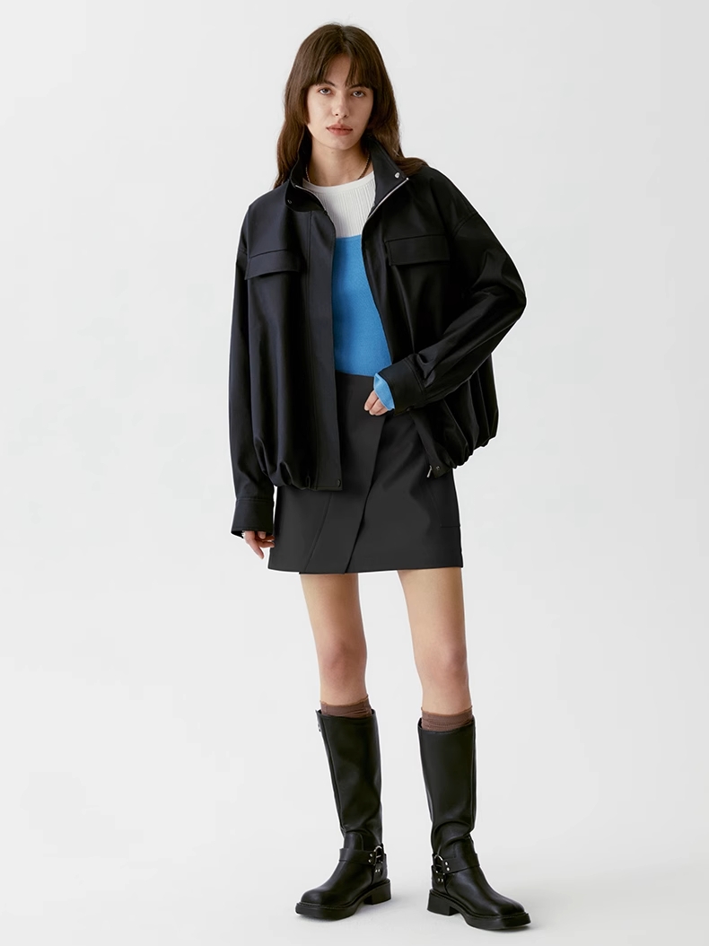 INSIS｜Tencel Long-Staple Cotton CLEAN FIT Smocked Hem Casual Jacket