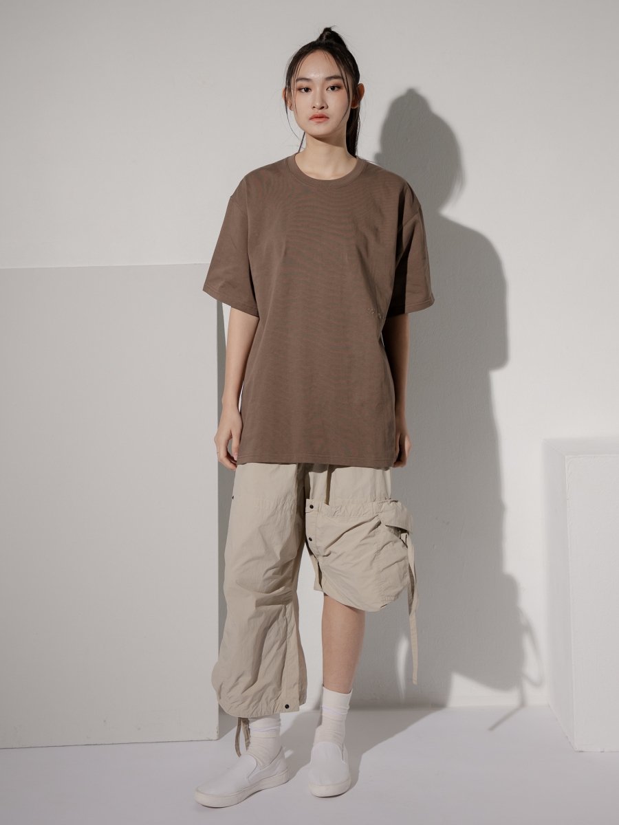 Common Comma｜Beige Nylon Multi-Ｗays Pockets Brown Pants