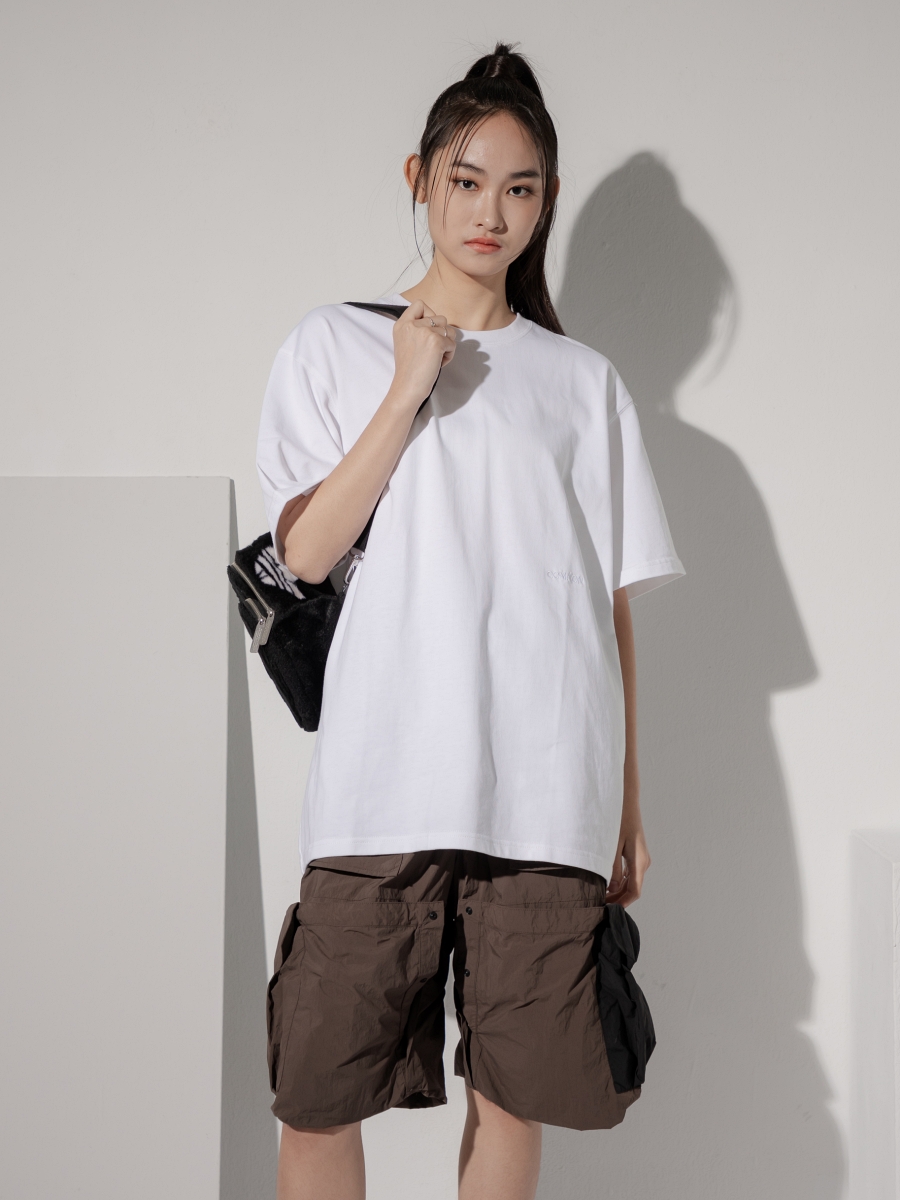 Common Comma｜Black Patch Nylon Multi-Ｗays Pockets Brown Pants