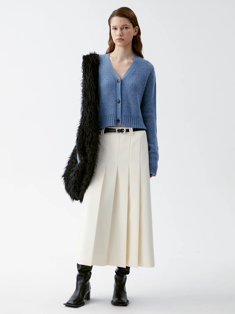 INSIS｜Twill Vintage Exquisite Anti-wrinkle Asymmetric Pleated Skirt