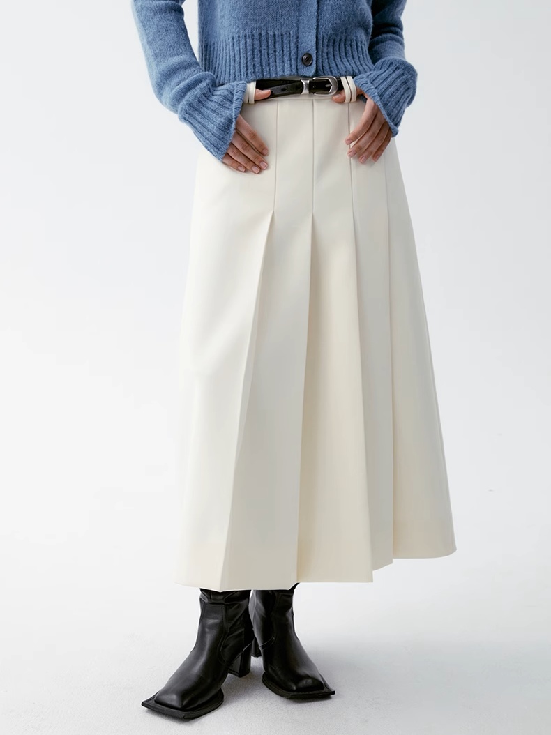 INSIS｜Twill Vintage Exquisite Anti-wrinkle Asymmetric Pleated Skirt